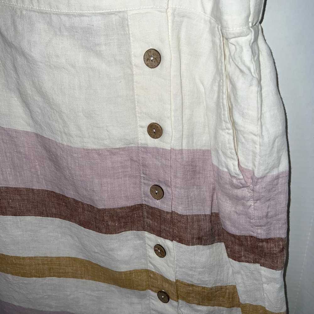 Rachel Zoe Linen Striped Midi Skirt with Pockets - image 3