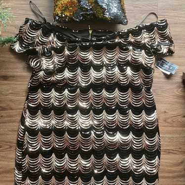 Sequin Shimmer Mini Skirt + Sequin Pillo