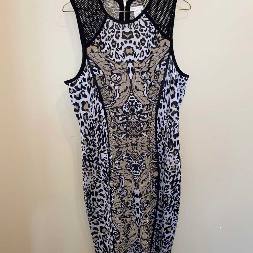 Animal print dress fitted dress - image 1