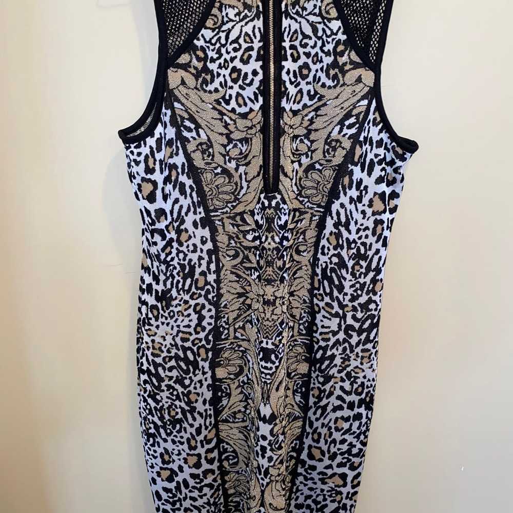 Animal print dress fitted dress - image 2