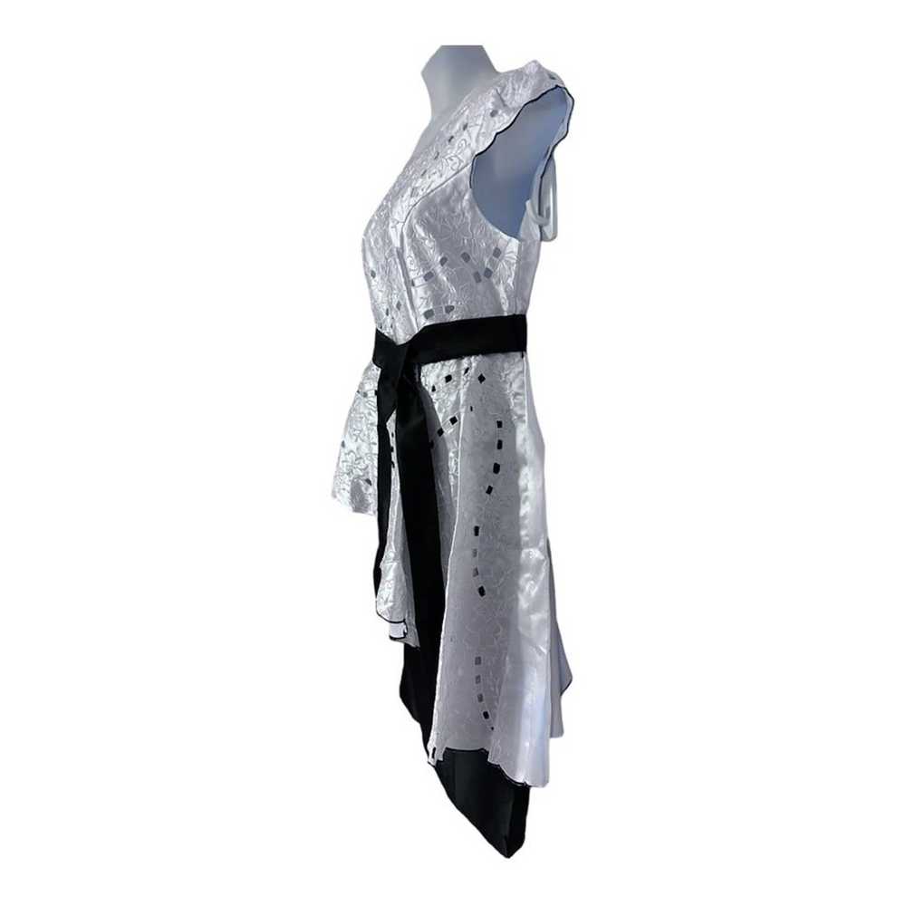 size 16 Black & White Satin Eyelet Midnight Velve… - image 4