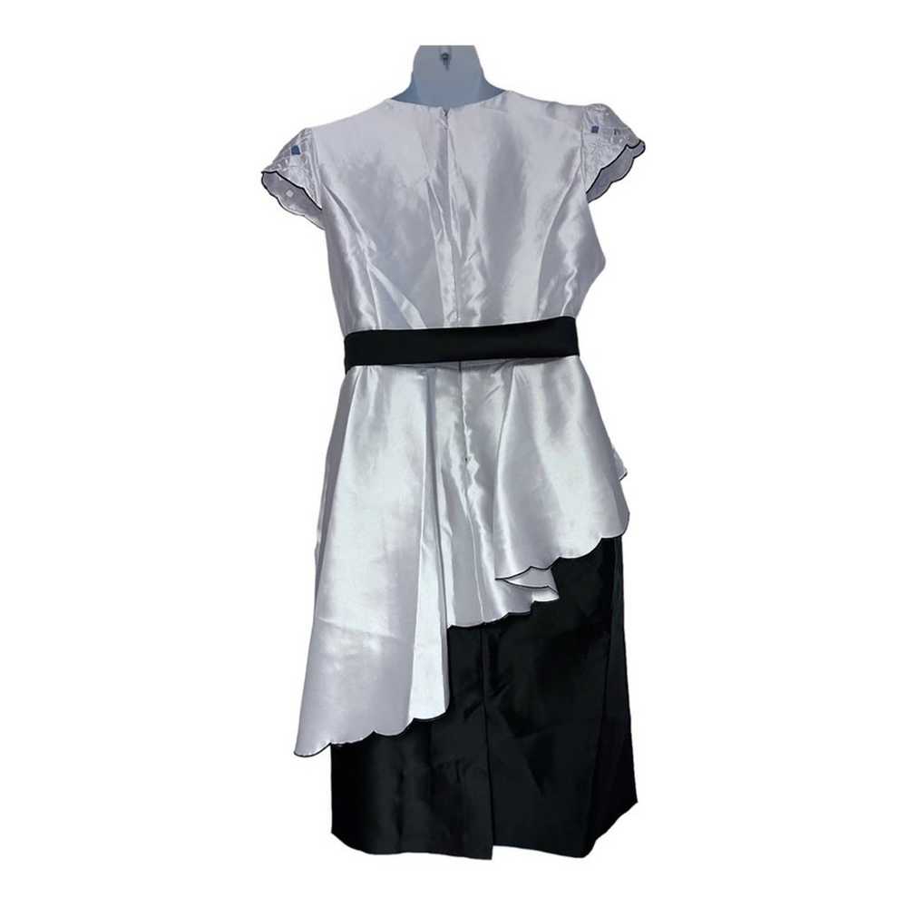 size 16 Black & White Satin Eyelet Midnight Velve… - image 5