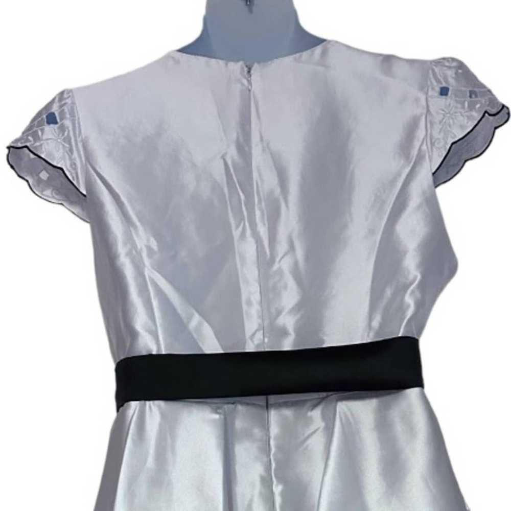 size 16 Black & White Satin Eyelet Midnight Velve… - image 9