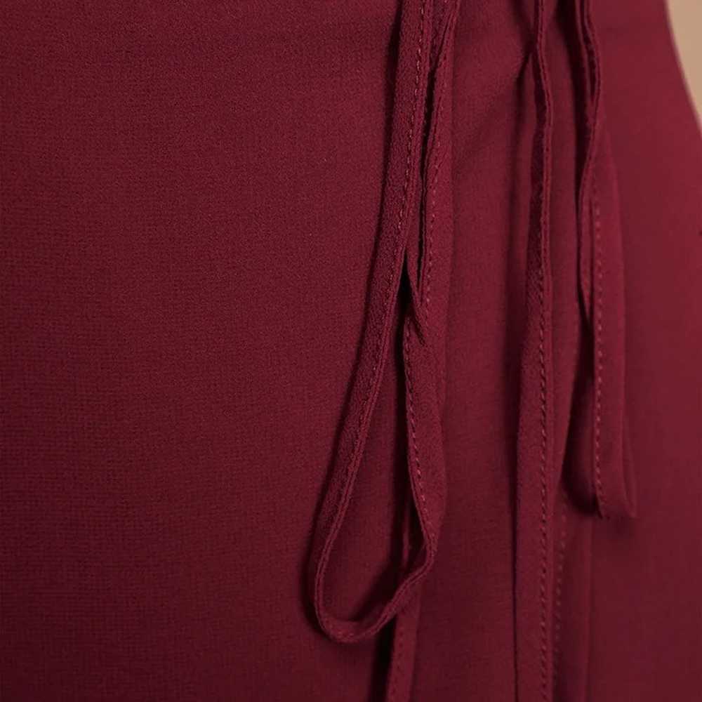 Here's to Us Burgundy High-Low Wrap Dress - image 5