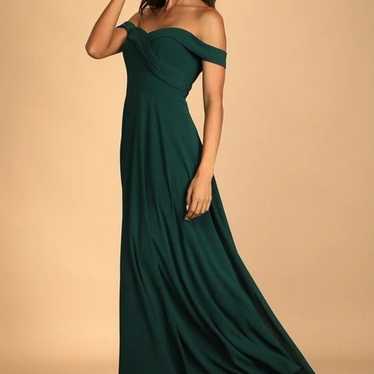 Green Off-the-Shoulder Maxi Dress