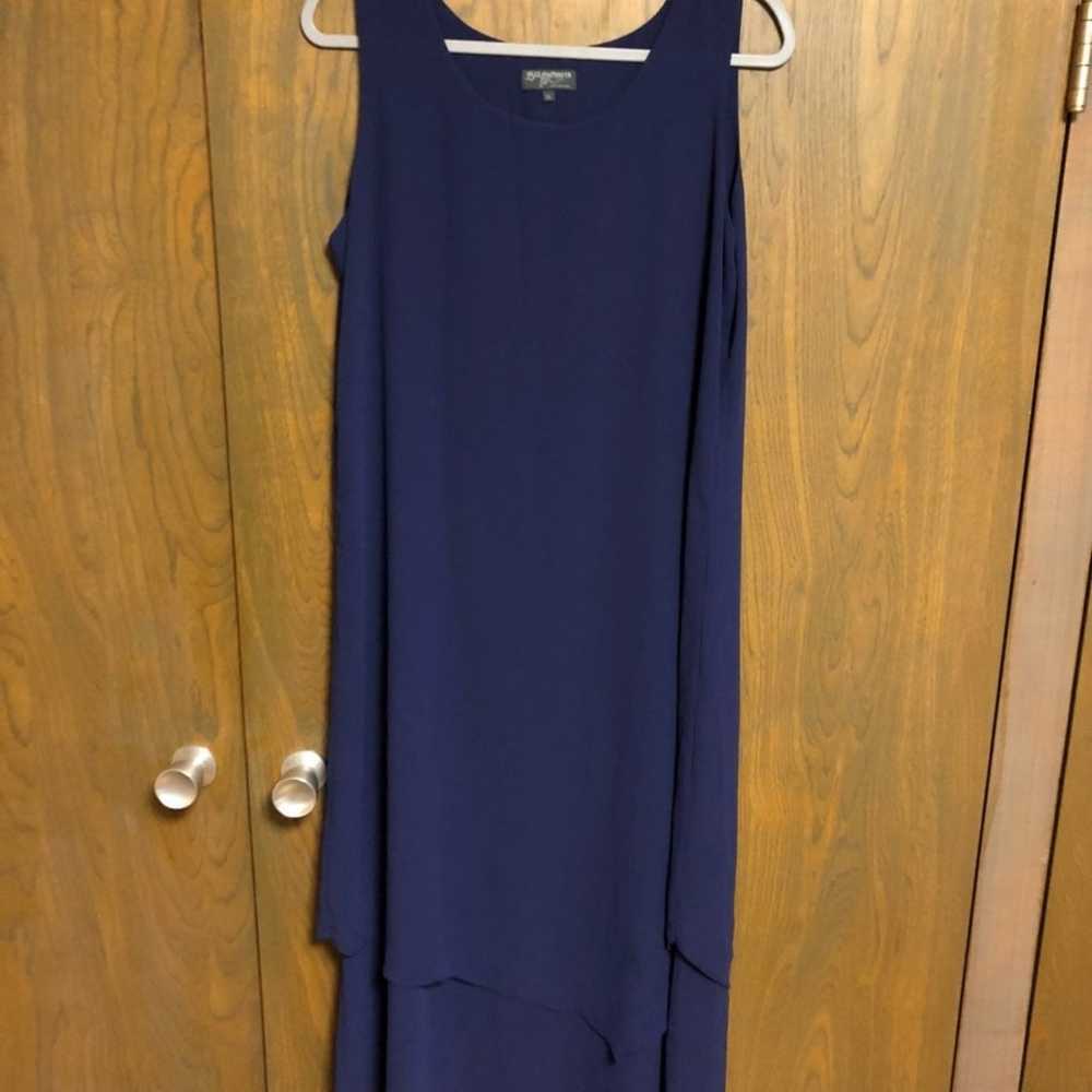 Blu Nauta Maxi 100% Pure Silk Dress XL - image 1