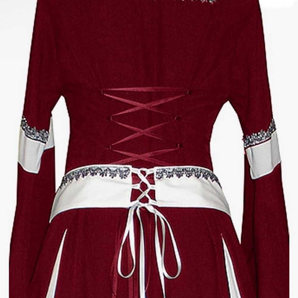 Red Medieval Dress Renaissance Costumes Irish Ove… - image 2