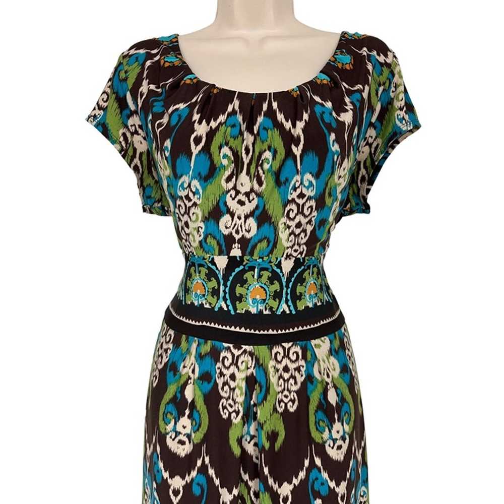 Size 16 XL 1X IKAT PRINT DRESS W/POCKETS Fall Cla… - image 2