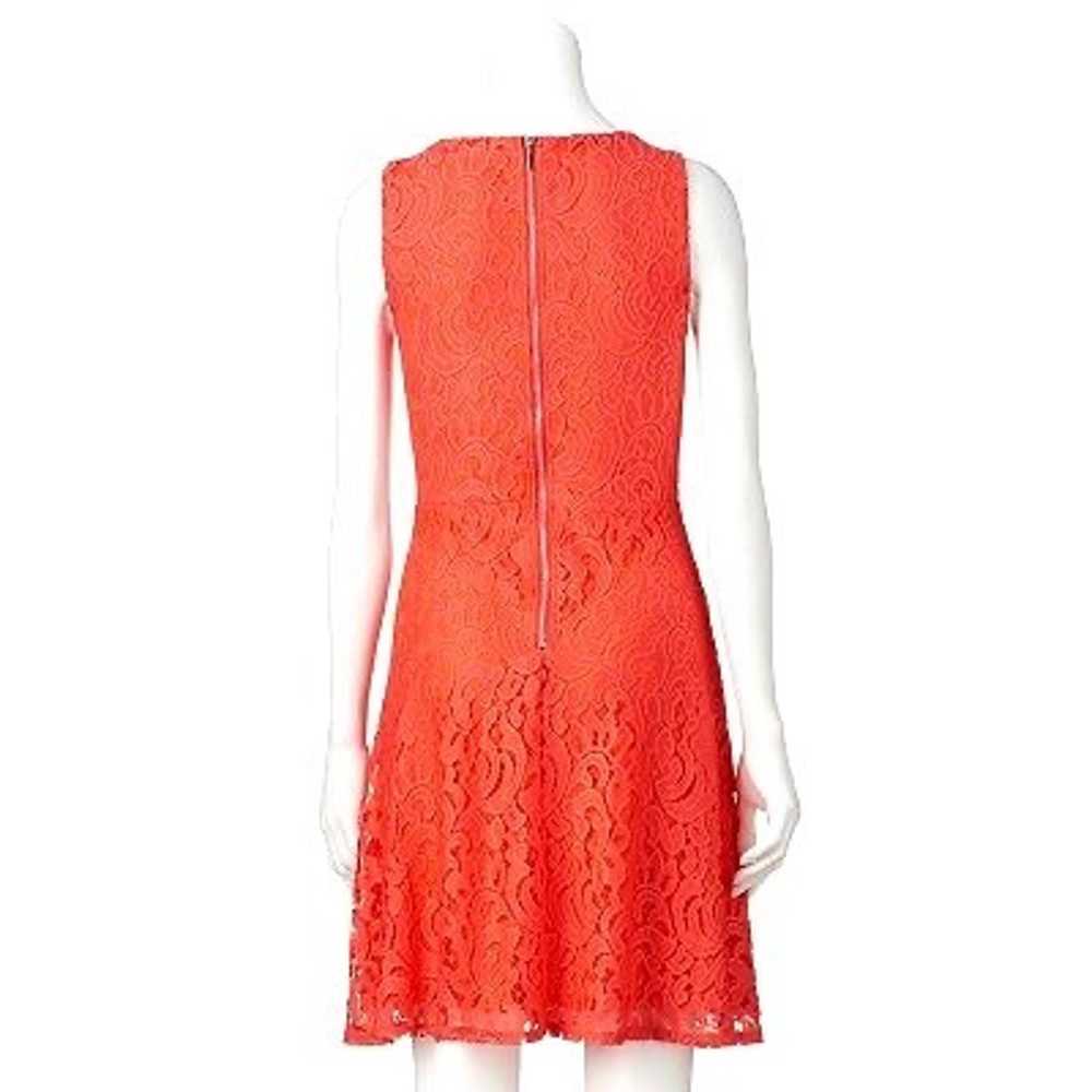 Size 16 VIBRANT CORAL LACE SLEEVELESS FIT & FLARE… - image 2