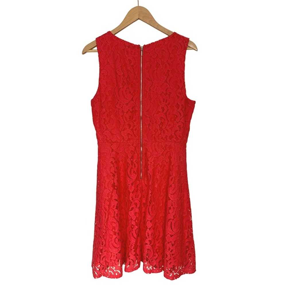 Size 16 VIBRANT CORAL LACE SLEEVELESS FIT & FLARE… - image 5
