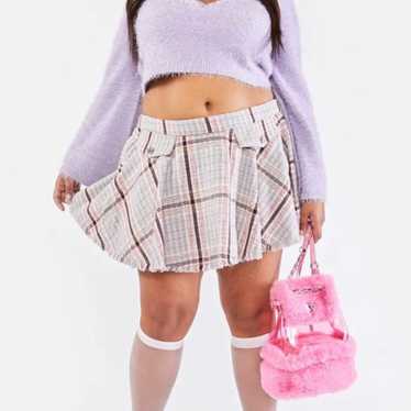 Plus size plaid tweed skirt 2x