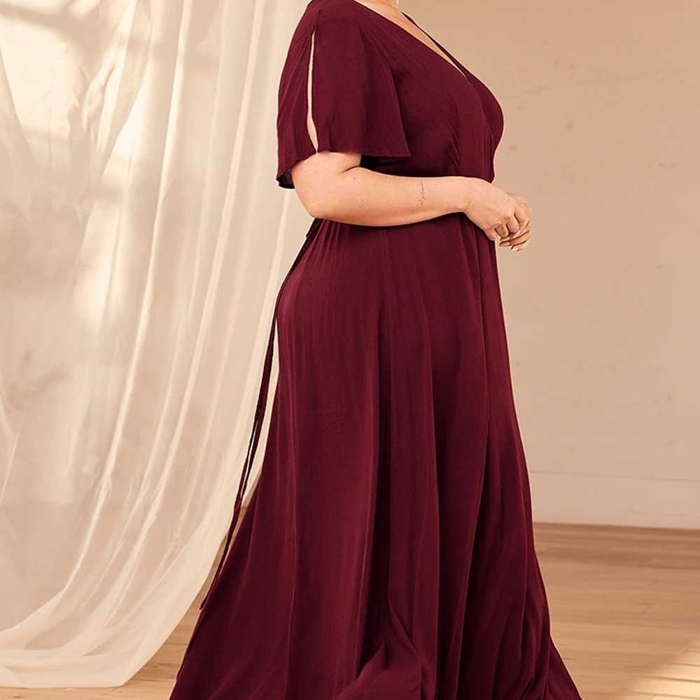 Heart of Marigold Burgundy Wrap Maxi Dress - image 2