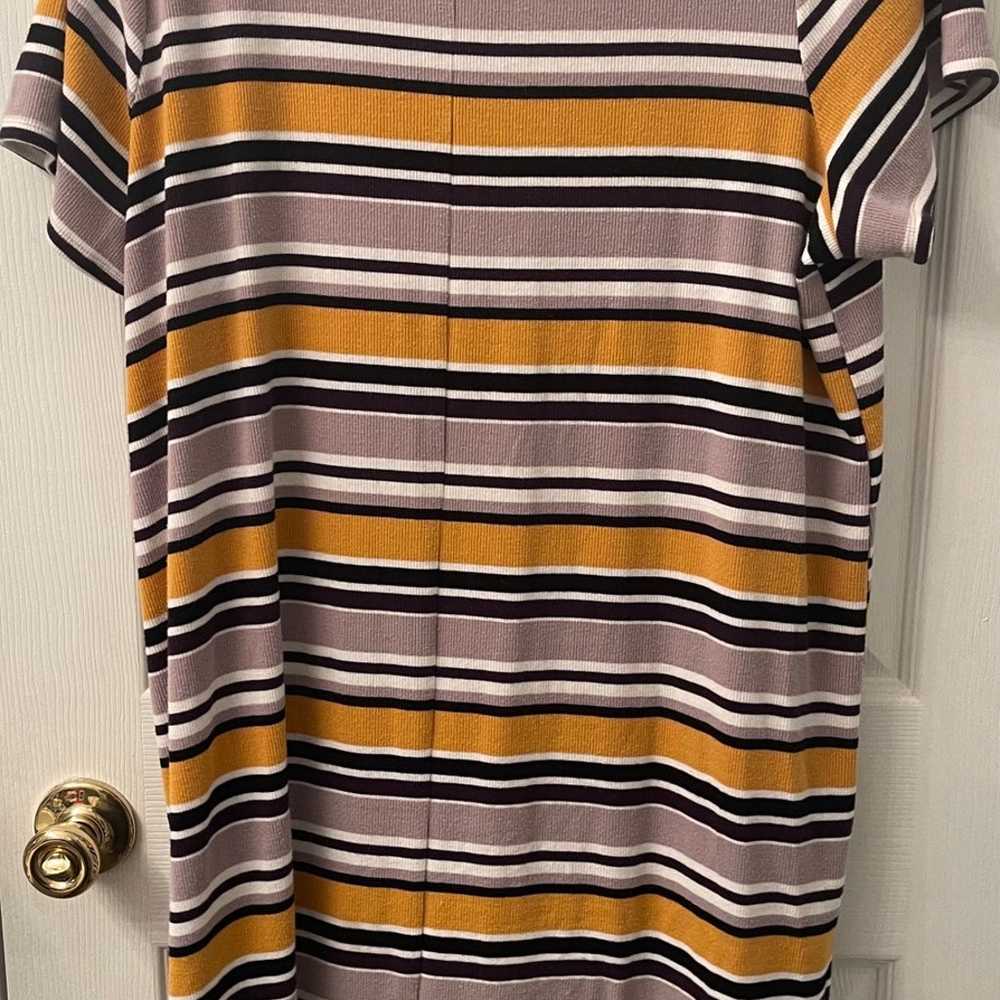 Torrid (Size 2) Yellow Multi Stripe Rib T-Shirt D… - image 2