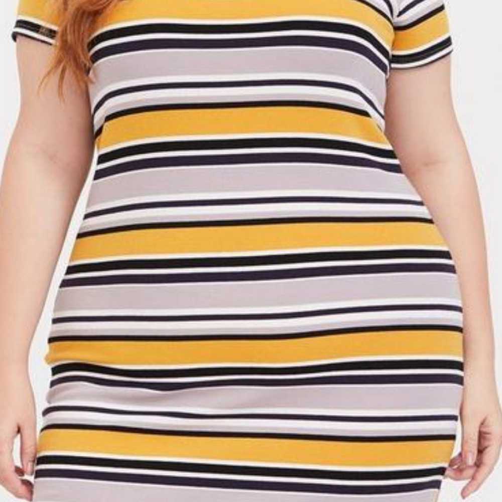 Torrid (Size 2) Yellow Multi Stripe Rib T-Shirt D… - image 6