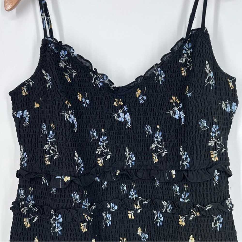 Abercrombie and Fitch Black Floral Smocked Ruffle… - image 2