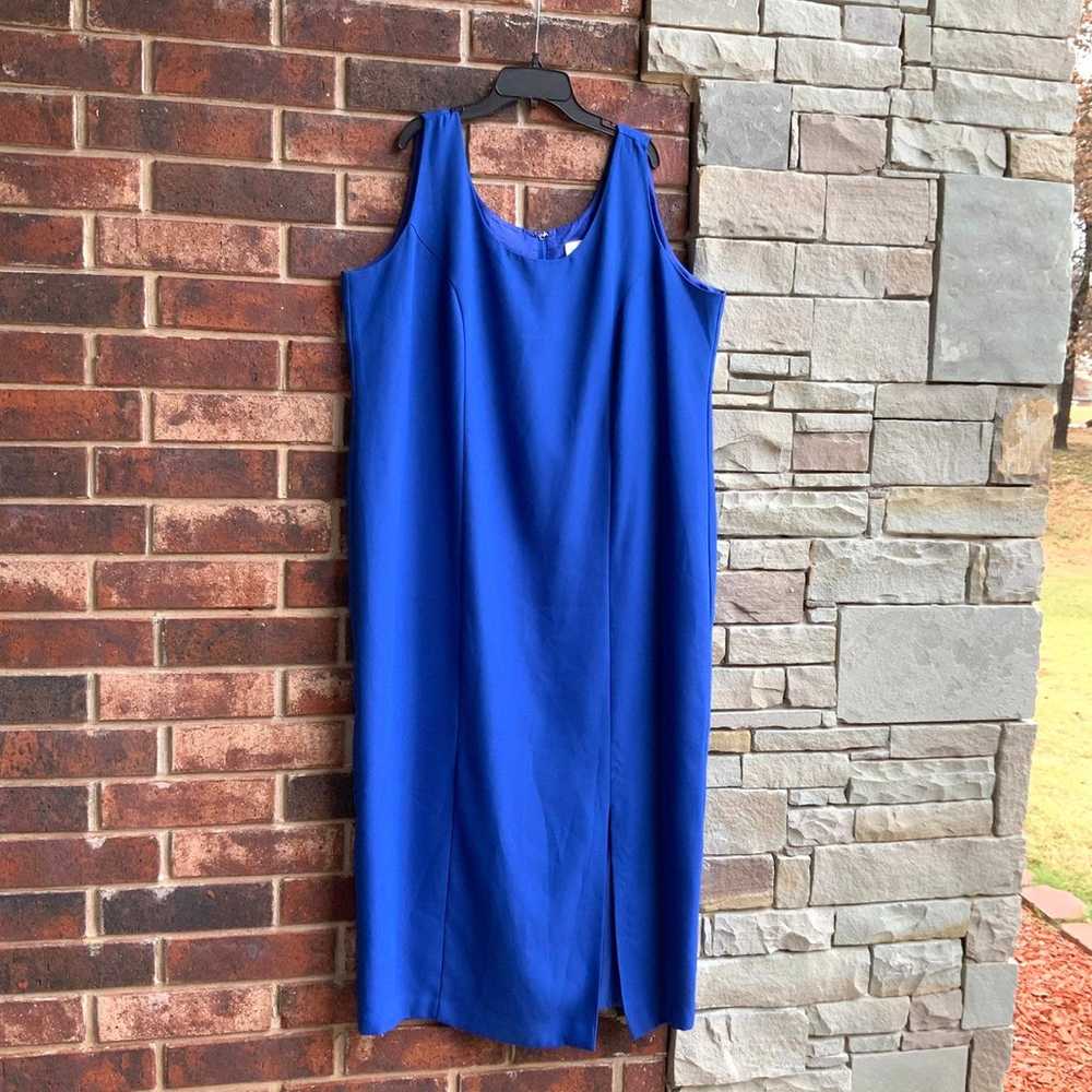 Mosaic Blue Lined 2-Pc Dress Blazer 20W - image 3
