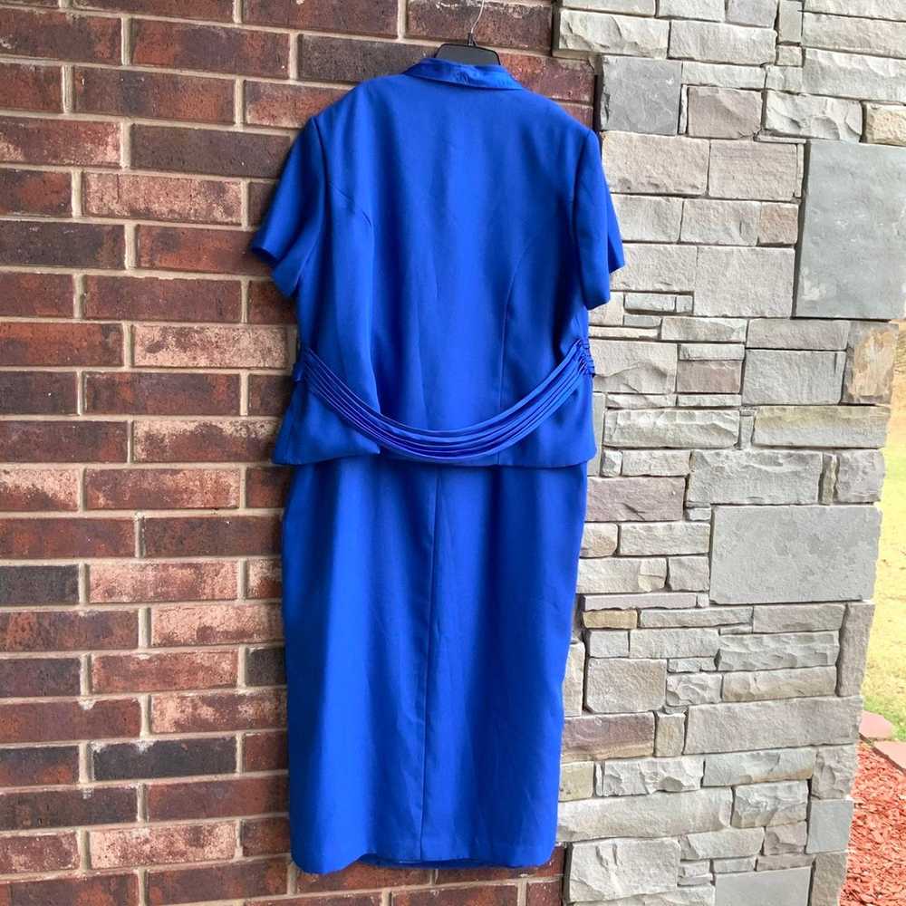 Mosaic Blue Lined 2-Pc Dress Blazer 20W - image 6