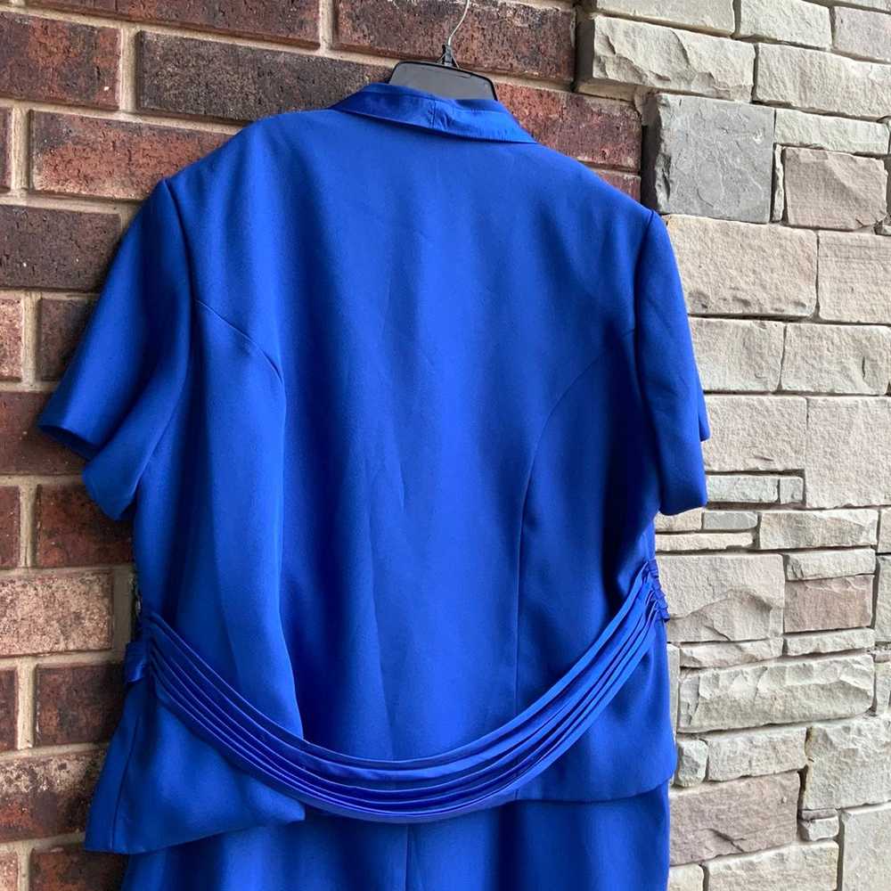 Mosaic Blue Lined 2-Pc Dress Blazer 20W - image 7
