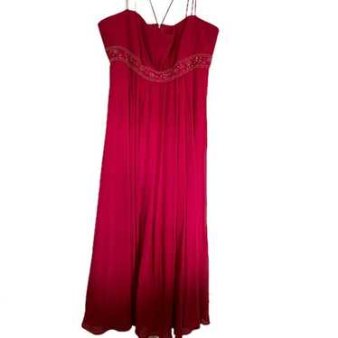 David’s Bridal Red Maxi Beaded Dress Size 22 - image 1