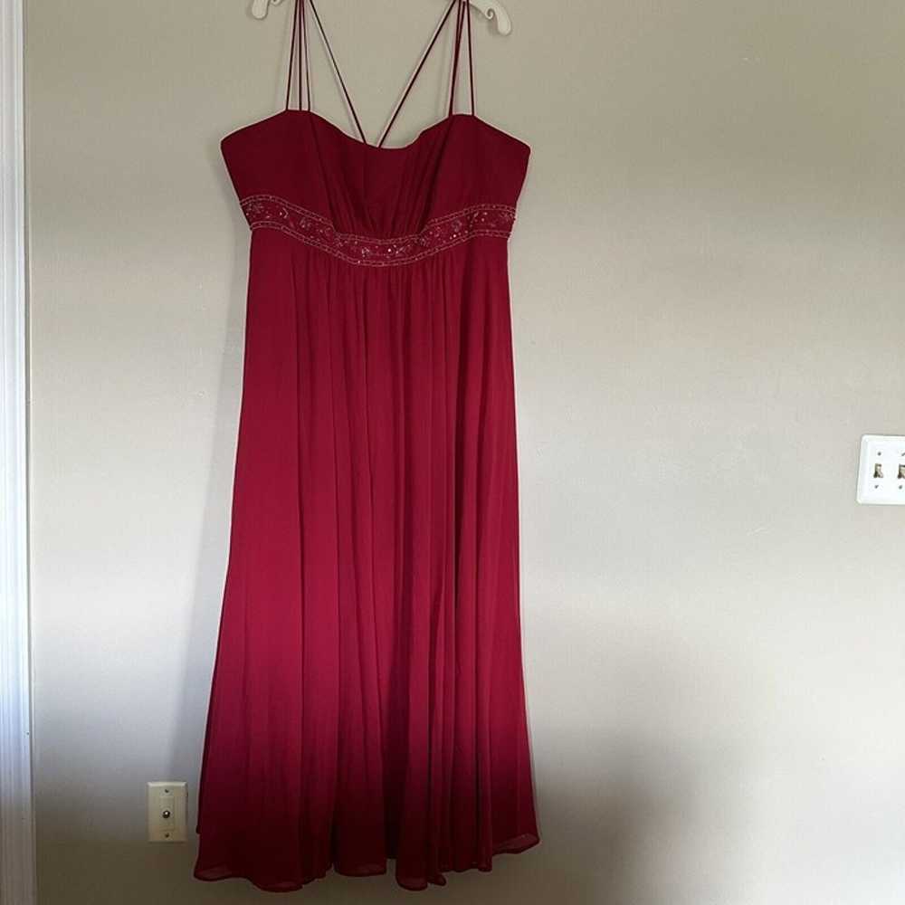 David’s Bridal Red Maxi Beaded Dress Size 22 - image 2