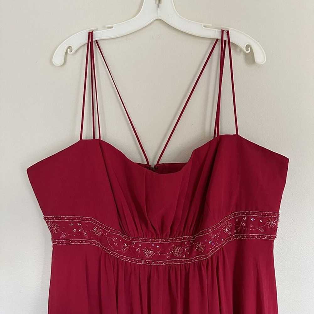 David’s Bridal Red Maxi Beaded Dress Size 22 - image 3