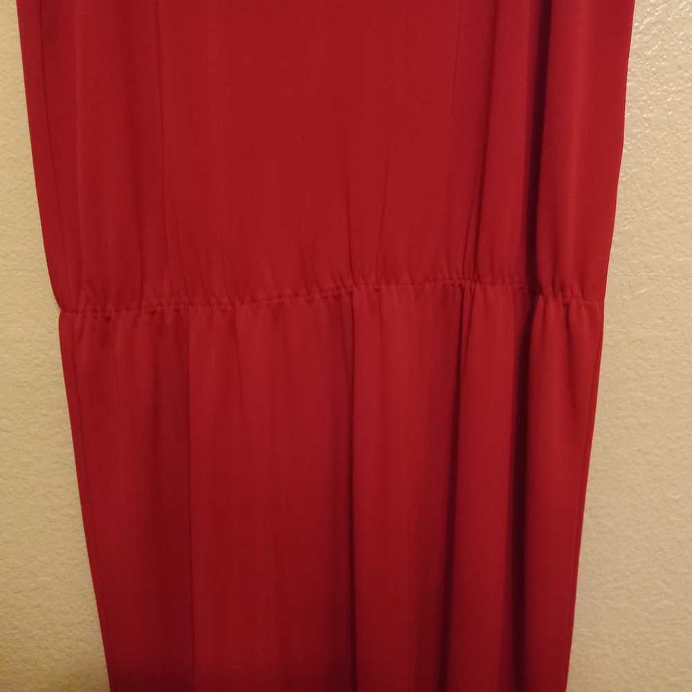 Talbots Red Elastic Waist Slinky Knit Dress - image 2