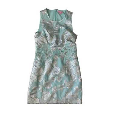 LILLY PULITZER Blue Silver Cutout Cocktail Dress … - image 1