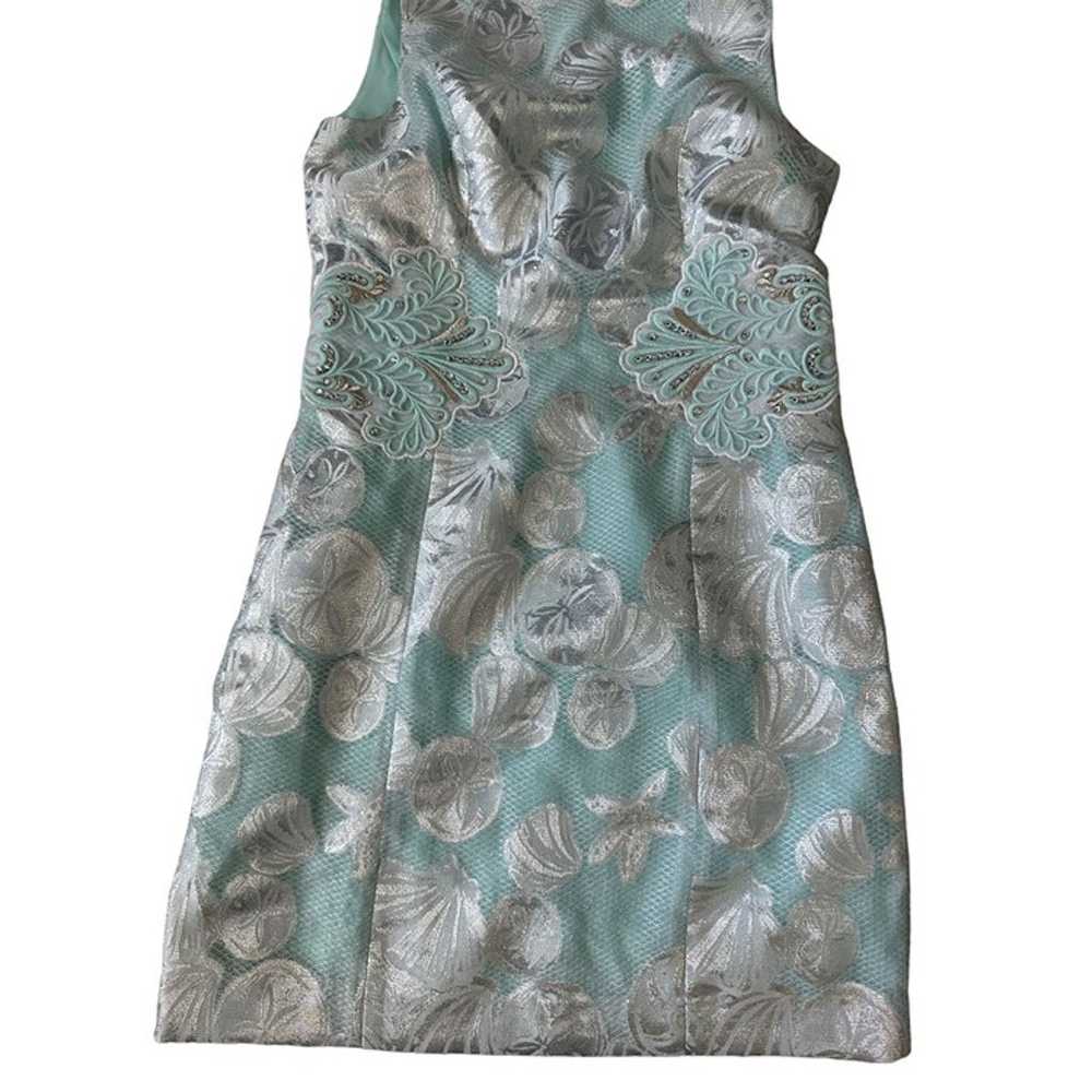 LILLY PULITZER Blue Silver Cutout Cocktail Dress … - image 7