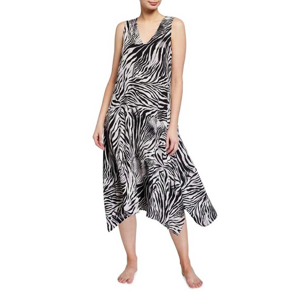 Natori Zebra Print Sleeveless Voile Dress XS - image 1