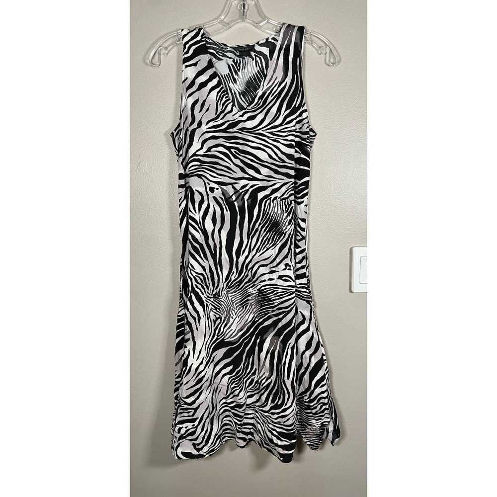 Natori Zebra Print Sleeveless Voile Dress XS - image 3