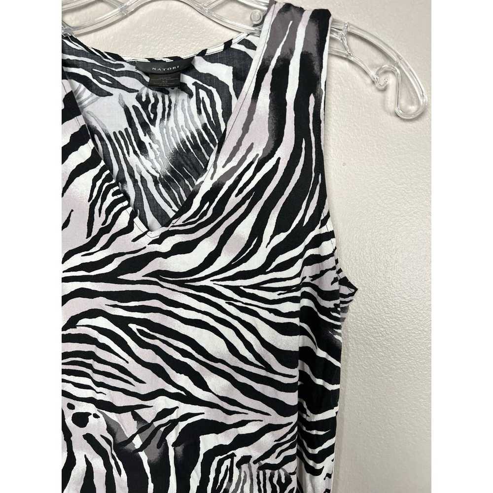 Natori Zebra Print Sleeveless Voile Dress XS - image 6