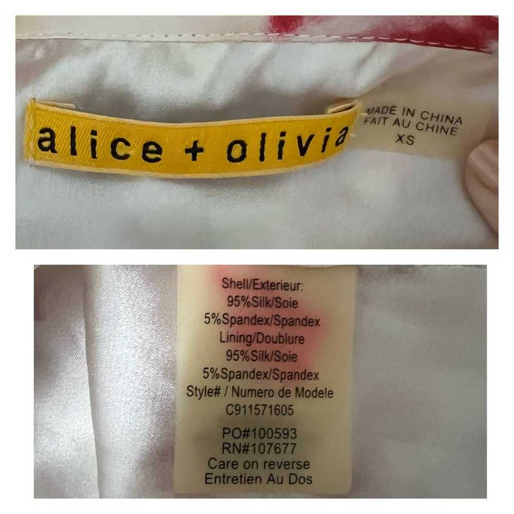 Alice + Olivia Silk Faux Wrap Halter Dress Size X… - image 3