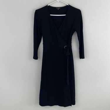 Massimo Dussi Black Wrap Front Midi Dress - image 1