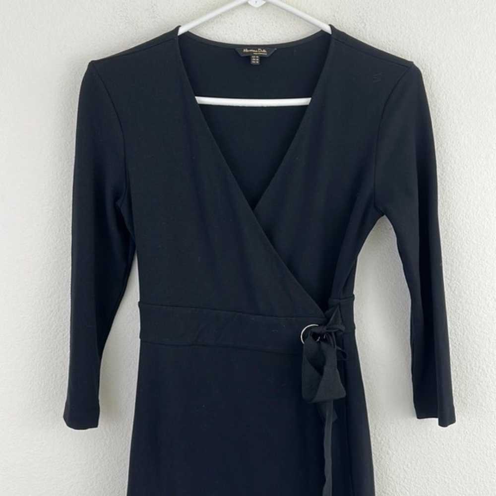 Massimo Dussi Black Wrap Front Midi Dress - image 2