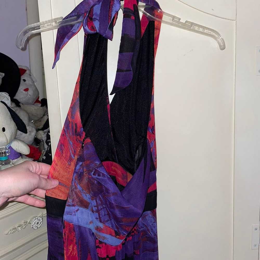 Bebe pink and purple high low halter dress - image 6