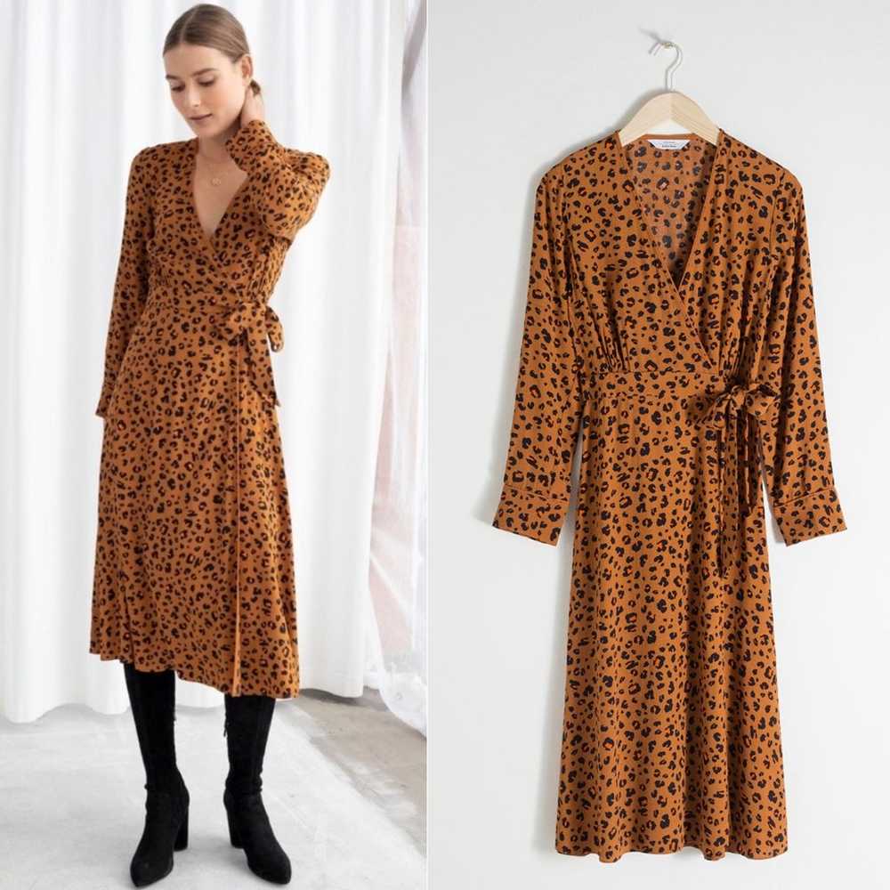 & Other Stories Long Sleeve Leopard Print Wrap Pl… - image 10