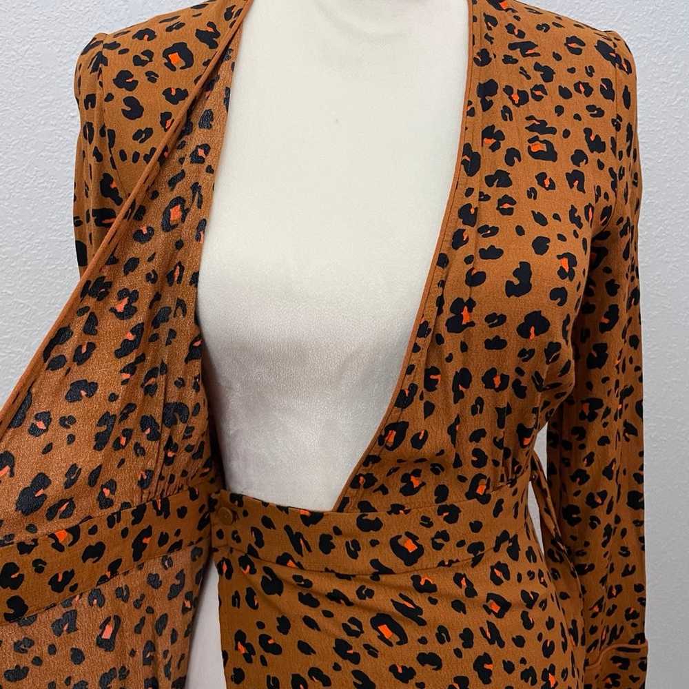 & Other Stories Long Sleeve Leopard Print Wrap Pl… - image 5