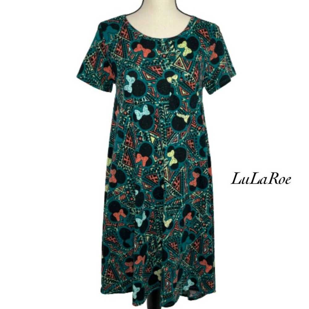 LuLaRoe Minnie Mouse Green Hi Low Hem Dress Size … - image 1