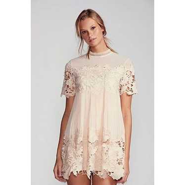 Free People Saylor Hollie White Lace Mini Dress S… - image 1