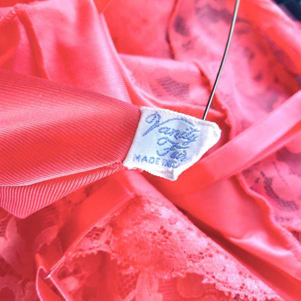 60s Vintage Pink Nylon Slip Dress Size XS - image 7