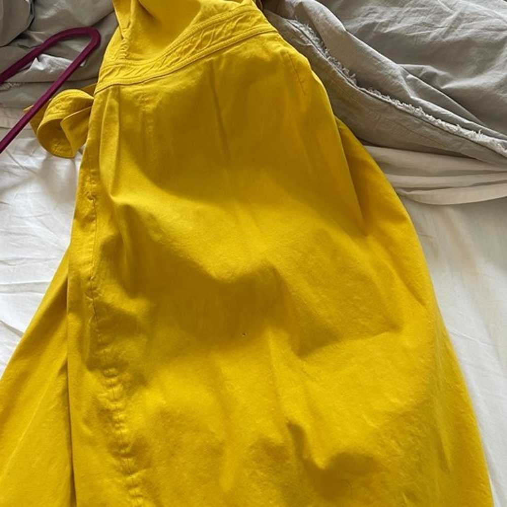 A.L.C Yellow Linen Walker Ruffle Midi Wrap Dress … - image 10