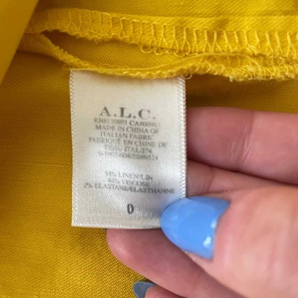 A.L.C Yellow Linen Walker Ruffle Midi Wrap Dress … - image 12