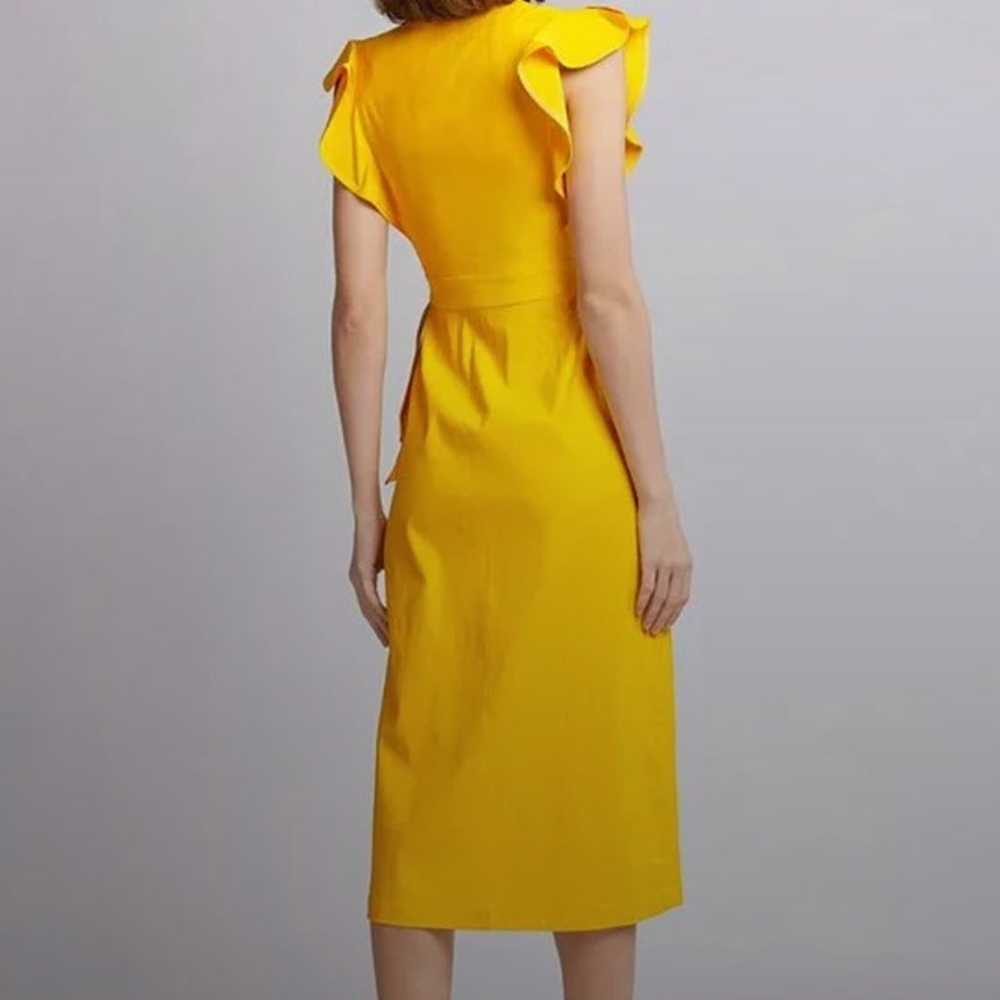 A.L.C Yellow Linen Walker Ruffle Midi Wrap Dress … - image 2