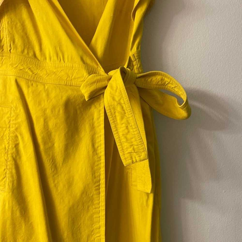 A.L.C Yellow Linen Walker Ruffle Midi Wrap Dress … - image 6