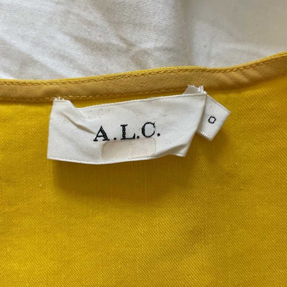 A.L.C Yellow Linen Walker Ruffle Midi Wrap Dress … - image 8