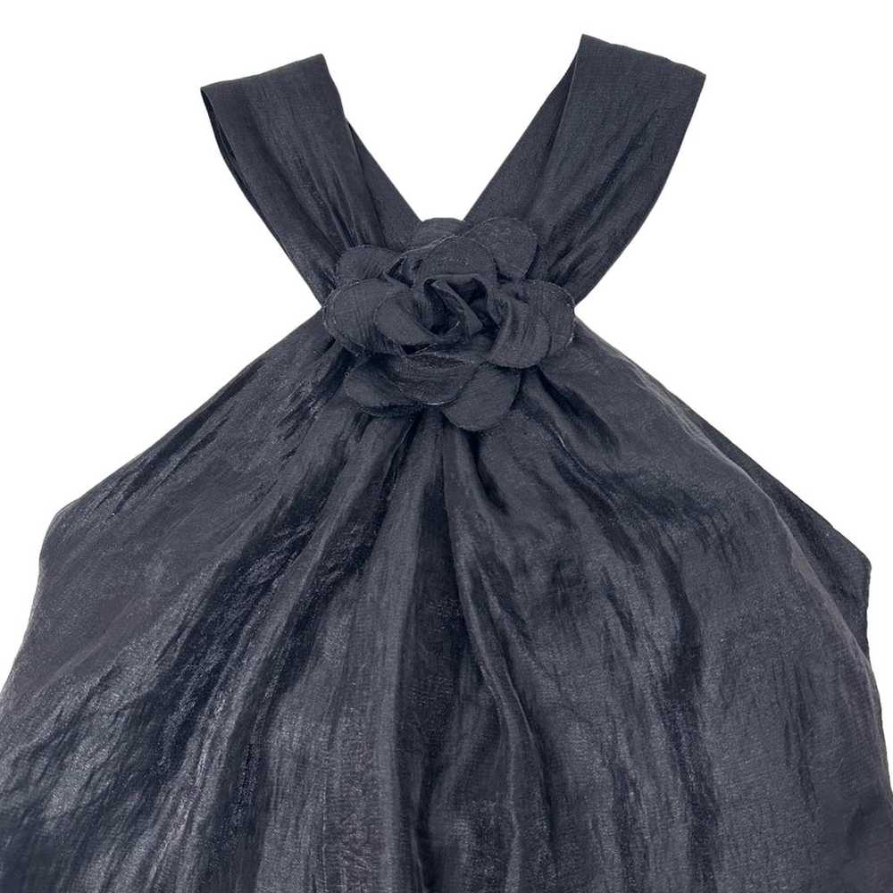 Vintage Cache Black 3D Flower Sheath Dress Size X… - image 2