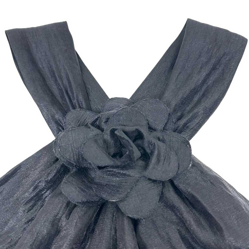 Vintage Cache Black 3D Flower Sheath Dress Size X… - image 3