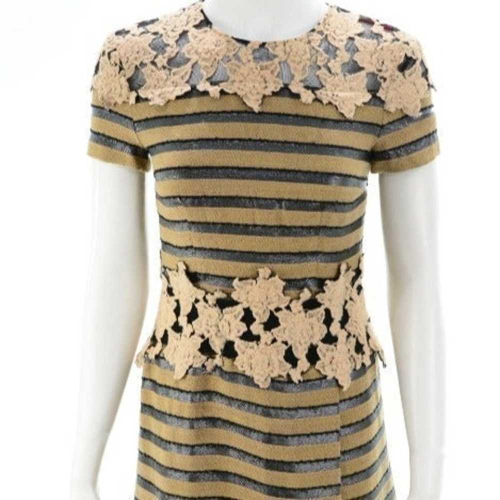 CHARLOTTE RONSON Wool & Cotton Blend Striped Mini… - image 1
