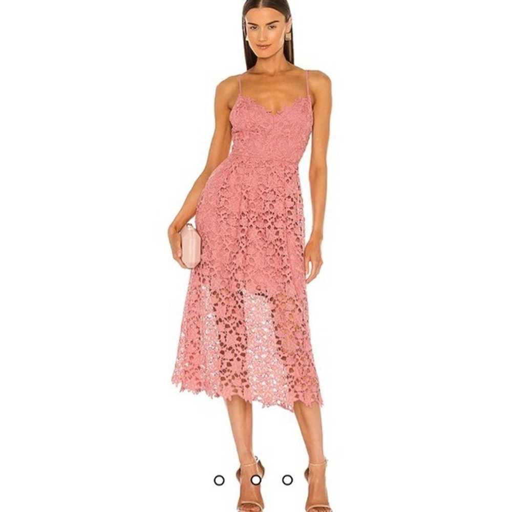 ASTR the Label Lace A-Line Midi Dress in Pink Mau… - image 1