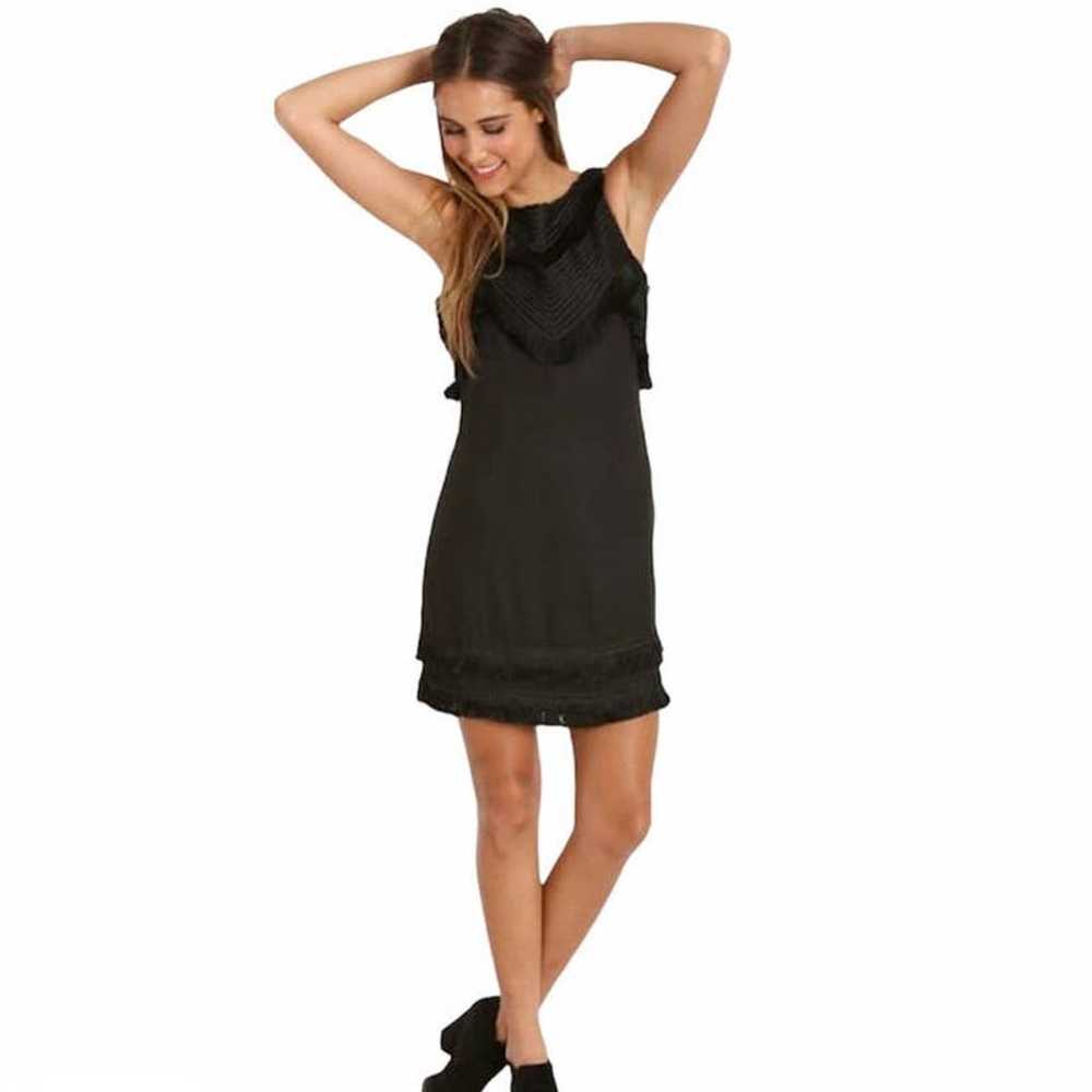 Mara Hoffman Open Back Black Mini Fringe Dress - image 2